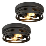 Sunco Flush Mount Ceiling Light, Farmhouse Light Fixtures, Hallway Ceiling Light Arcadia Industrial, 11" Diameter, 800 LM, Dimmable A19 Edison LED Bulbs Included, E26 Base, 8.5W=60W UL/ETL/T20 2 Pack Sunco Lighting