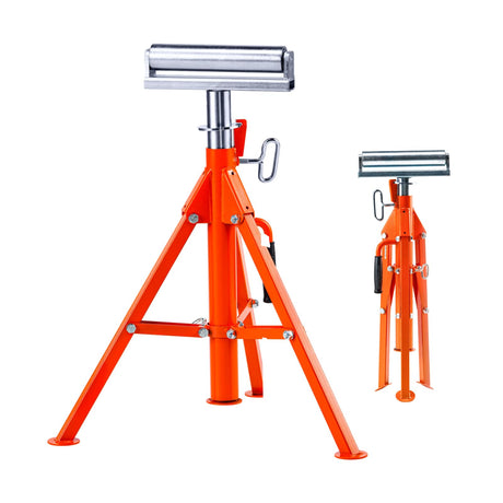 VEVOR V Head Pipe Jack Stand, 27-52 Inch Adjustable Height, 1/8"-12" Capacity, 2500 lb Load Capacity, Heavy Duty Carbon Steel Jack Stands with Portable Folding Legs VEVOR