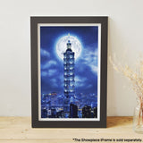 Pintoo Jigsaw Puzzles 1000 Piece for Adults - Moon Night Series - Taipei Skyline Beautiful Plastic Puzzle for Home Decor Zero Dust Easy Storage [H2651] Pintoo