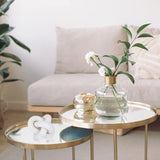 Prettyui Wood Knot Decor, Small 3-Link Wood Chain Link Coffee Table Decor, Hand Carved Modern Boho Decorative Wood Knot for Farmhouse Living Room Shelf (White) Prettyui