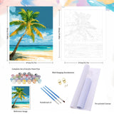 Natuyalo Paint by Numbers Kit for Adults Beginner, Coconut Tree Adult Paint by Number Kits on Canvas, Beach View DIY Acrylic Paint by Number for Adults for Home Decor Gift 16x20 Inch Natuyalo