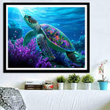 ACANDYL DIY Paint by Numbers Kit for Adults Beginner Paint by Number for Adults Canvas Painting by Number DIY Acrylic Oil Painting on Canvas Arts Craft Decoration Sea Turtle 16x20 in ACANDYL