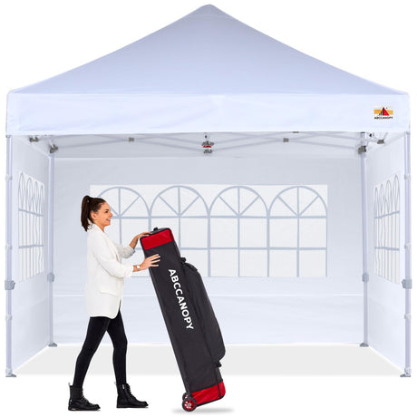 ABCCANOPY Outdoor Winter Gazebo 10x10, Premium Instant Pop Up Canopy Tent with Elegant Church Window,Snow and Rain Protection, Bonus Wheeled Bag,White ABCCANOPY