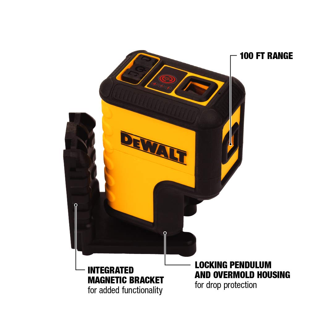 DEWALT Laser Level, 3 Spot Laser, Red (DW08302) DEWALT