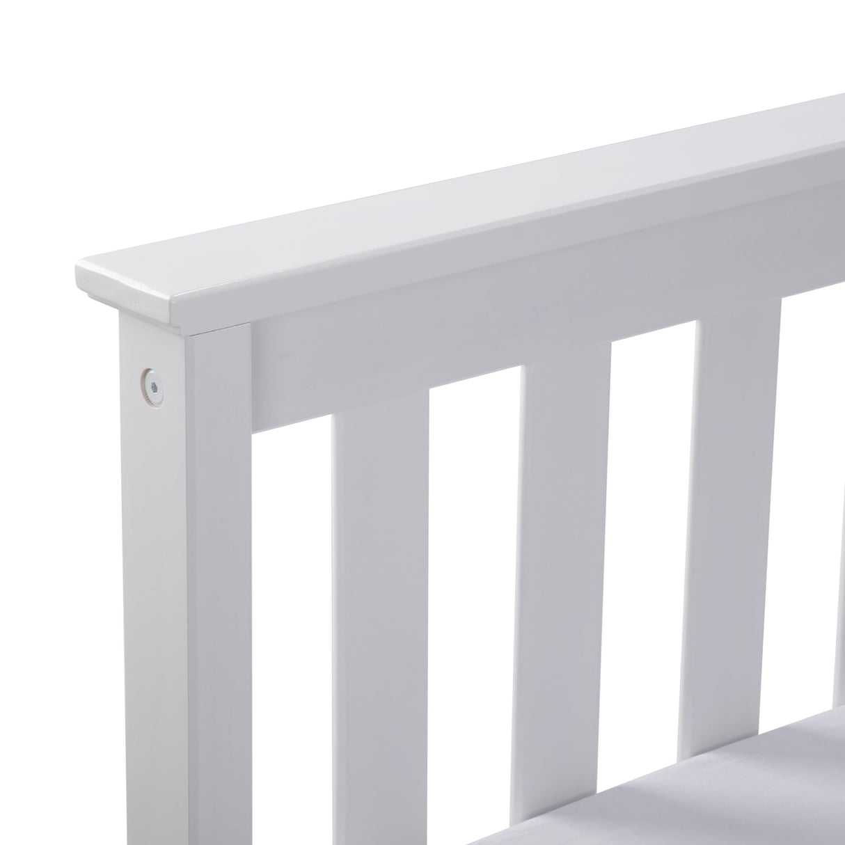 Solid Wood Queen Bed Frame with Headboard - Minimalist Design in White Plank+Beam