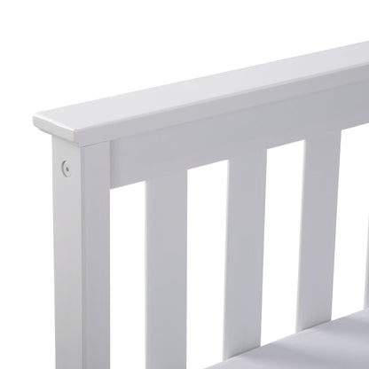 Solid Wood Queen Bed Frame with Headboard - Minimalist Design in White - WoodArtSupply