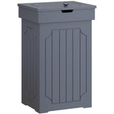 Function Home Trash Can Cabinet, 13 Gallon Kitchen Garbage Can, Wooden Recycling Trash Bin, Freestanding Dog Proof Trash Can, Farmhouse Trash Cabinet with Lid for Home Kitchen Bedroom, Grey Function Home