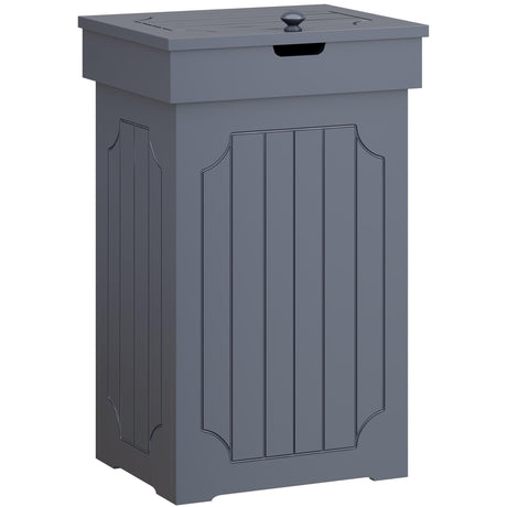 Function Home Trash Can Cabinet, 13 Gallon Kitchen Garbage Can, Wooden Recycling Trash Bin, Freestanding Dog Proof Trash Can, Farmhouse Trash Cabinet with Lid for Home Kitchen Bedroom, Grey Function Home