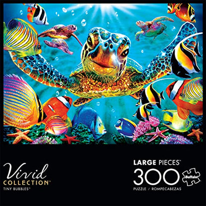 Buffalo Games - Vivid Collection - Tiny Bubbles - 300 Large Piece Jigsaw Puzzle , Blue