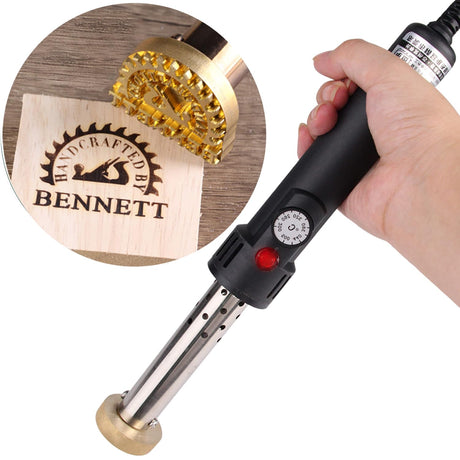 Precision Electric Branding Iron with Adjustable Temperature Control for Wood & Leather Crafting – 1x1 Inch HRCOYES