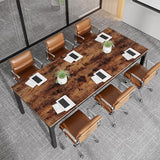 Tribesigns 6.5 FT Conference Room Table, 78.74" W x 27.56" D Large Office Conference Table, Modern Seminar Meeting Table for Boardroom. (Only Table) (Rustic Brown) Tribesigns