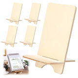 Memorywuu 4 Pack Wooden Book Stand for Display Book Holder Easel Stand Collector Display Back to School Gift for Home Office Album CD Magazine Comic Postcard Picture Artworks Memorywuu
