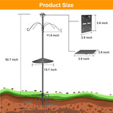 92 Inch Smart Bird Feeder Pole with Auger Anchor for Outdoor,Heavy Duty Adjustable Bird House Stand Pole,BirdHouse Post Mount Kit, Metal Squirrel Proof Baffle, 4 Shepherd Hooks (No Bird House/Feeders) SLIIMU