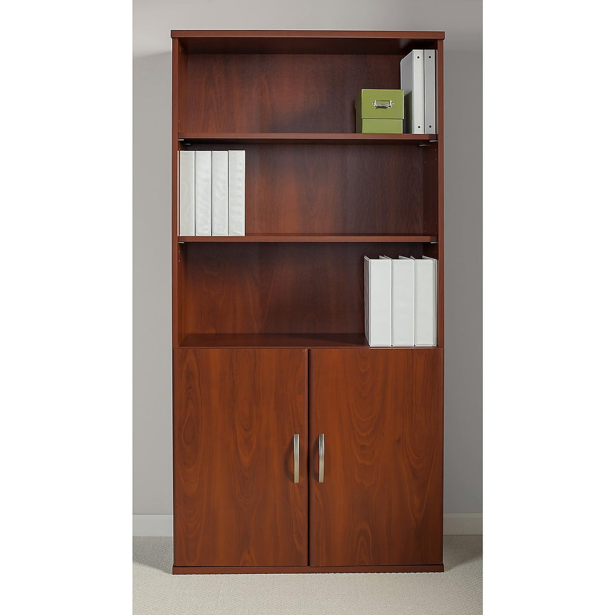 Bush Business Furniture Series C Elite 36W 5 Shelf Bookcase with Doors in Hansen Cherry Bush Business Furniture