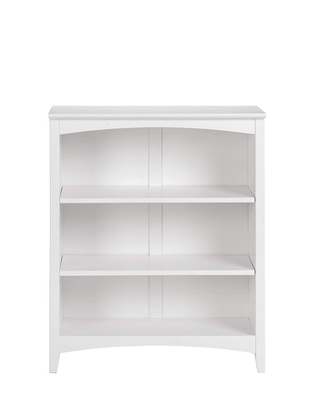 Shaker Style 3 Shelf Bookcase / Solid Wood / 36" High / Adjustable Shelving / Closed Back / Display Bookshelf for Living Room, Bedroom, Home and Office, White Camaflexi