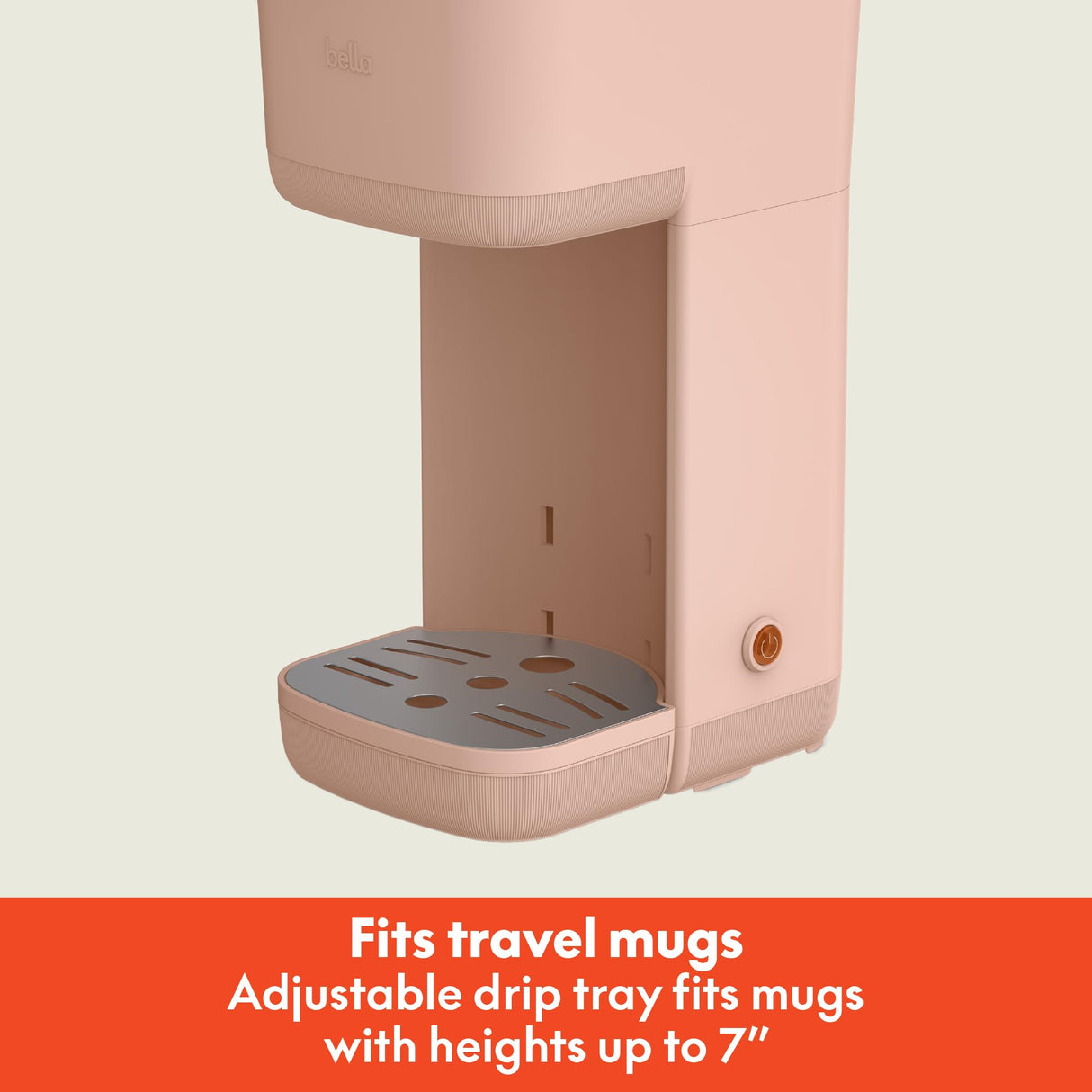 BELLA Single Serve Coffee Maker, K Cup & Coffee Ground Compatible with Removable, Adjustable Drip Tray, Auto Shutoff & Reusable Dishwasher Safe Accessories, Brews 6oz to 14oz, 1000 Watt, Blossom BELLA