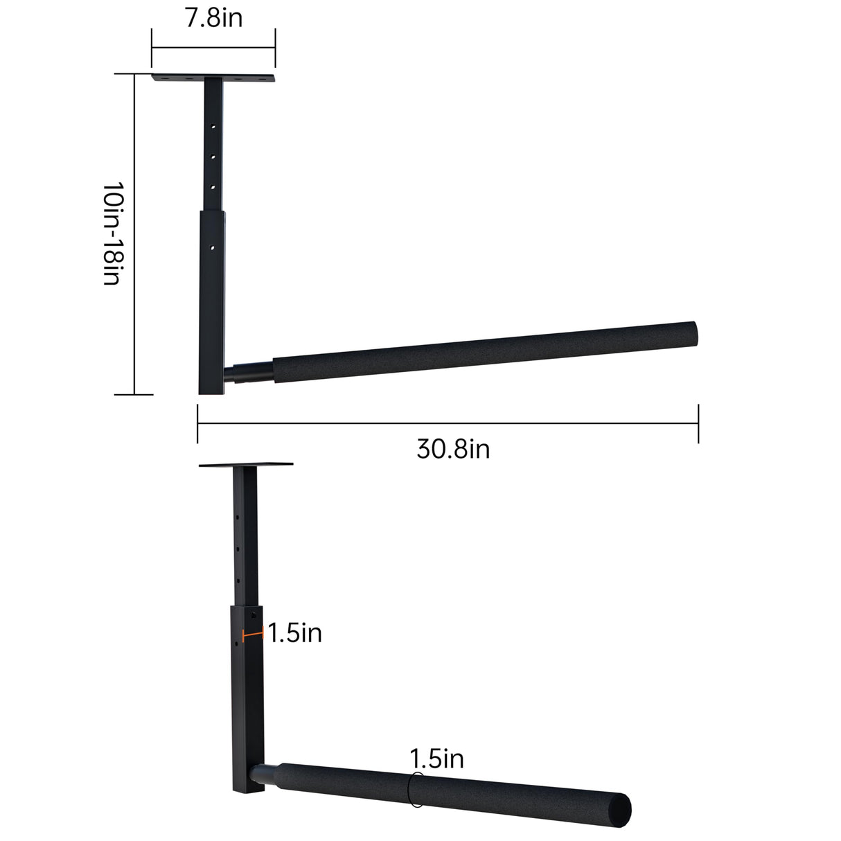 TRUSOON Adjustable Ladder Ceiling Rack, Kayak Overhead Garage Storage Rack, Garage Ceiling Storage for Kayak, Ladder, Surfboard, Snowboar Overhead Hanger, Holds 150 lbs, Black TRUSOON