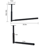 TRUSOON Adjustable Ladder Ceiling Rack, Kayak Overhead Garage Storage Rack, Garage Ceiling Storage for Kayak, Ladder, Surfboard, Snowboar Overhead Hanger, Holds 150 lbs, Black TRUSOON