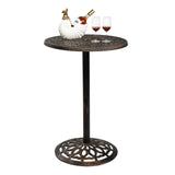 VINGLI 40" Outdoor Bar Table, High Top Table, Cast Aluminum Outdoor Pub Table 40-Inch Height, Round Bar Table Bistro Table for Patio, Cocktail, Bistro(28" Dia x 40 H) VINGLI