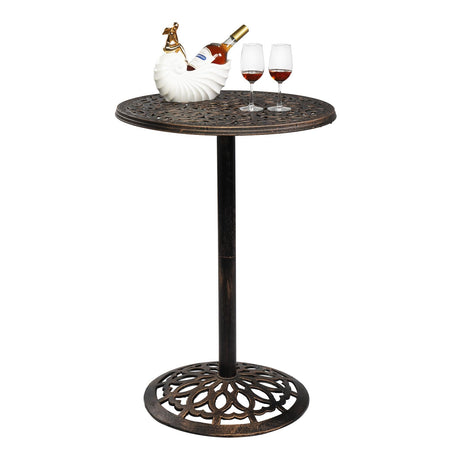 VINGLI 40" Outdoor Bar Table, High Top Table, Cast Aluminum Outdoor Pub Table 40-Inch Height, Round Bar Table Bistro Table for Patio, Cocktail, Bistro(28" Dia x 40 H) VINGLI