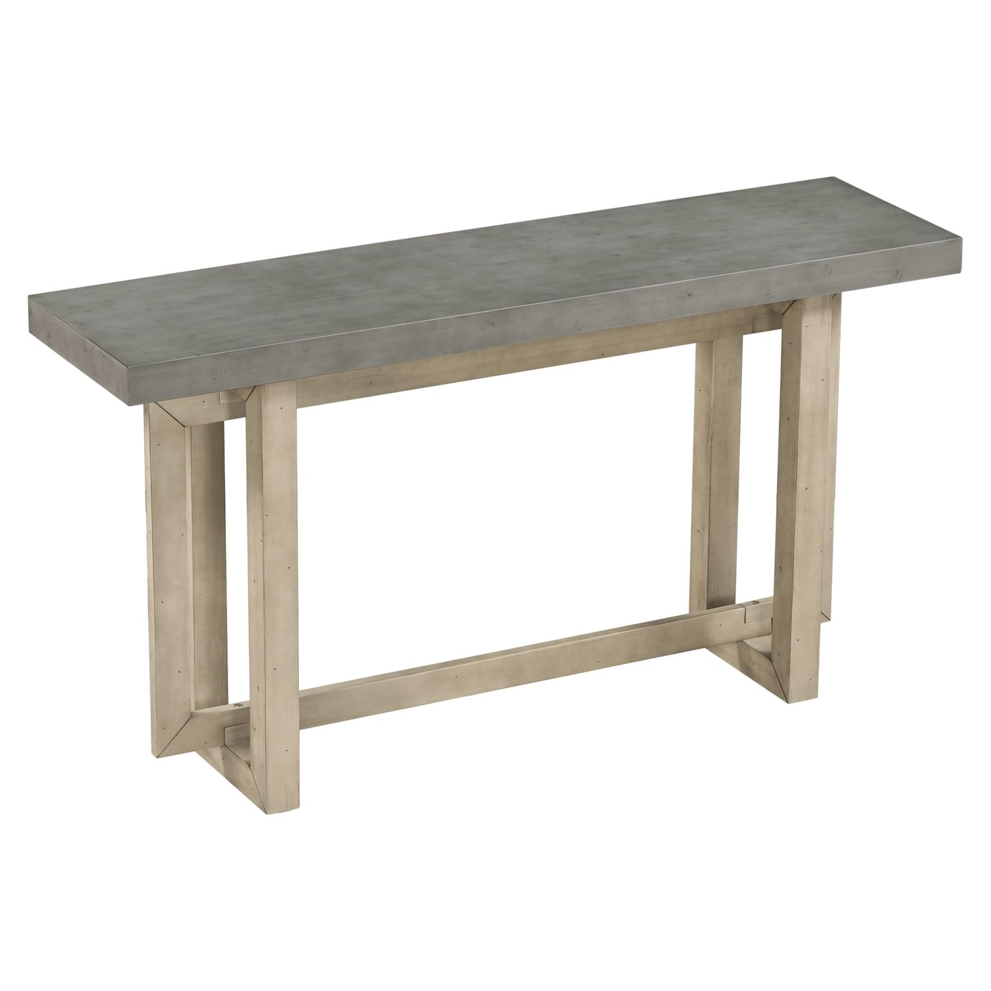 Merax Wood Entryway Console Table, Modern Line Frame with Industrial Concrete Top, for Living Room/Hallway/Foyer, Grey - WoodArtSupply