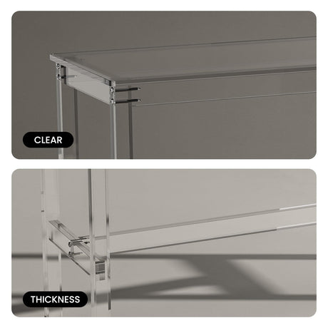 Sumerflos Clear Acrylic Counter Height Table - Versatile Rectangular High Top for Indoor & Outdoor Use Sumerflos