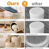 BLEXA Round Set of 2 Ottoman with Storage-Upholstered Velvet Vanity Stool for Makeup Multifunctional Ottomans Coffee Table Padded Seat Foot Rest for Living Room&Bedroom（White） BLEXA