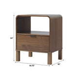 Elias Modern Curved-Frame Solid Wood Nightstand Walker Edison