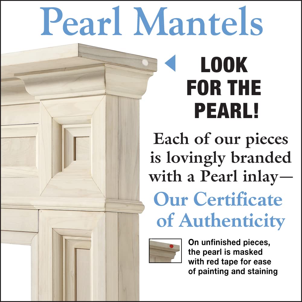 Pearl Mantels ARYB56140 Rich Architectural Quality Wood Mantel Surround, 56"W x 42"H, Unfinished