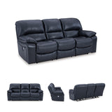 Signature Design by Ashley Leesworth Modern Power Reclining Sofa with USB Charging Ports, Blue Signature Design by Ashley
