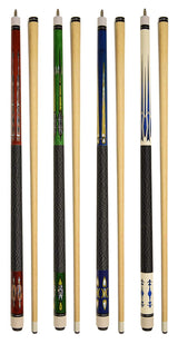 Set of 4 Pool Cues New 58" Billiard House Bar Pool Cue Sticks (SET15~18) WoodArtSupply
