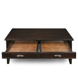 Leick Home 10504 Laurent Two Drawer Coffee Table with Shelf, Chocolate Cherry Leick Home