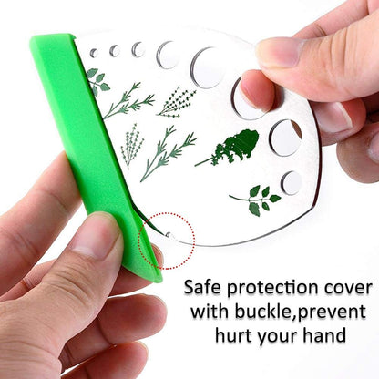 Herb Stripper, Jiaedge Green 9 holes Stainless Steel Kitchen Herbs Leaf Stripping Tool, Metal Herb Peeler for Kale, Collard Greens, Thyme, Basil, Rosemary Stripper