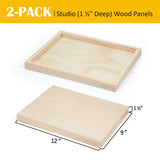 Falling in Art 2 Pack Unfinished Wooden Canvas Panels, 9x12 Gallery Birch Wood Panels Kit, 1 1/2" Deep Art Cradle Boards for Acrylic Painting, Pouring and Burning Falling in Art
