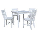 IC International Concepts 36" x 36" 4 Chairs Dining Table, Standard, White IC International Concepts
