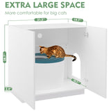 Amunrbrek Litter Box Enclosure, Large Litter Box Furniture, Modern Cat Litter Box Enclosure Furniture with Storage, Side Cabinet (White) amunrbrek