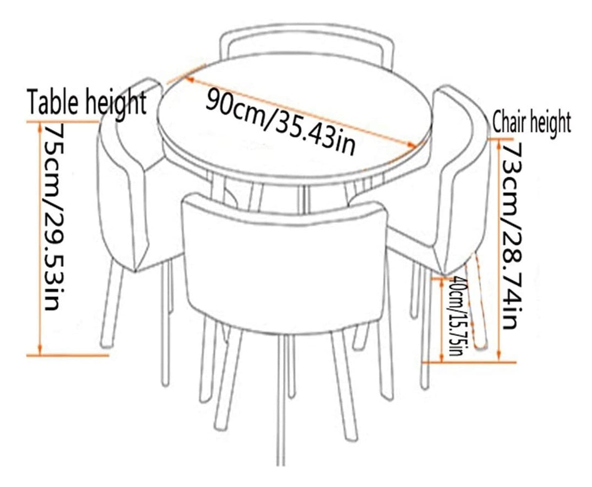 Mfallon Round Conference Table Small Meeting Room Coffee Table Set w/ 4 Chair, Office Business Guest Reception Table, Simple Dining and Chair Set of 4 Leisure Combination (Color : Black Leather) Mfallon