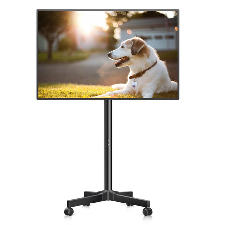 XINLEI Mobile TV Carts, Rolling TV Stand on Wheels for 13-50" Flat/Curved TVs Height Adjustable 30° Tilt Floor TV Stand Portable Monitor Stand Holds up to 44lbs Max VESA 200x200mm ML1350 XINLEI