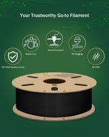 DURAMIC 3D Printer Filament PLA 1.75mm 1kg Cardboard Spool(2.2 lbs) Dimensional Accuracy +/- 0.03 mm Black DURAMIC 3D