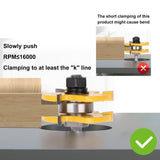 Yougfin 2PCS Tongue and Groove Set , 1/4" Shank Router Bit Set for Making Raised Panel Cabinet Door, 3 Teeth Adjustable T Shape Wood Milling Cutter Yougfin