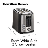 Hamilton Beach 2 Slice Extra Wide Slot Toaster with Bagel & Defrost Settings, Shade Selector, Toast Boost, Auto Shutoff, Black & Stainless Steel (22633) Hamilton Beach