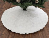 AISENO 48 Inch Christmas Tree Skirt Faux Fur with Cable Knit Knitted Thick Decoration for Merry Christmas Decorations AISENO