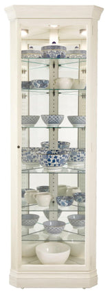 Howard Miller Delia II Curio Cabinet - Locking Slide Door Metal Shelf Clips with Illuminated Linen Finish Cabinets for Collectibles, Trophies Home Decor, Living Room & Dining Area Howard Miller