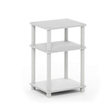Furinno Just 3-Tier Turn-N-Tube End Table / Side Table / Night Stand / Bedside Table with Plastic Poles, 1-Pack, White(Espresso)/White Furinno