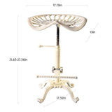 Diwhy Rustic Industrial Farmhouse Tractor Seat Adjustable Height 21.65-27.56in Bar Stool Industrial Bar Chair (Aged White, Cast Iron) Diwhy