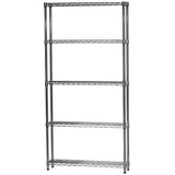 Shelving Inc. 8" d x 36" w x 84" h Chrome Wire Shelving with 5 Tier Shelves, Weight Capacity 800lbs Per Shelf SI