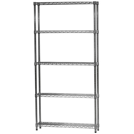 Shelving Inc. 8" d x 36" w x 54" h Chrome Wire Shelving with 5 Tier Shelves, Weight Capacity 800lbs Per Shelf SI