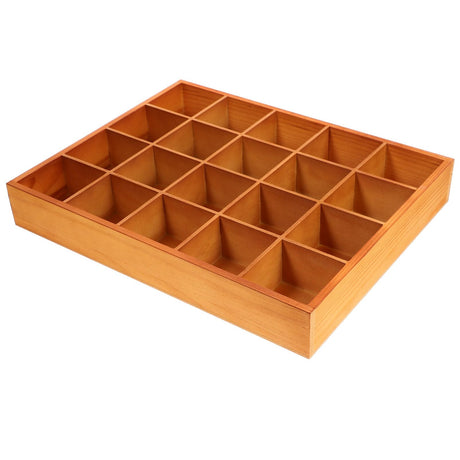 PRETYZOOM Wooden Sorting Tray 20 Grids Socks Underwear Storage Divider Box Drawer Desk Organizer Closet Cabinet Box for Crafts Jewelry Handkerchief Tie PRETYZOOM