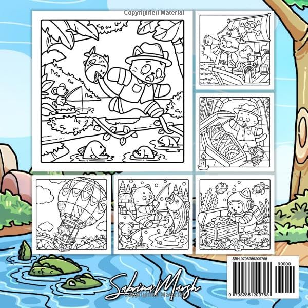Fuzzy Cat Adventures: A Cozy Coloring Book for Adults and Teens Featuring a Brave Feline Explorer and His Cute Mouse Sidekick WoodArtSupply