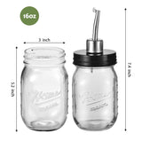 SheeChung Oil Dispenser Bottle for Kitchen, Mason Jar Glass Olive Oil Bottle, 16oz Vinegar Dispenser Set with Brush, Stainless Steel Pour Spout, Rustic Farmhouse Kitchen Decor 2 Pack SheeChung